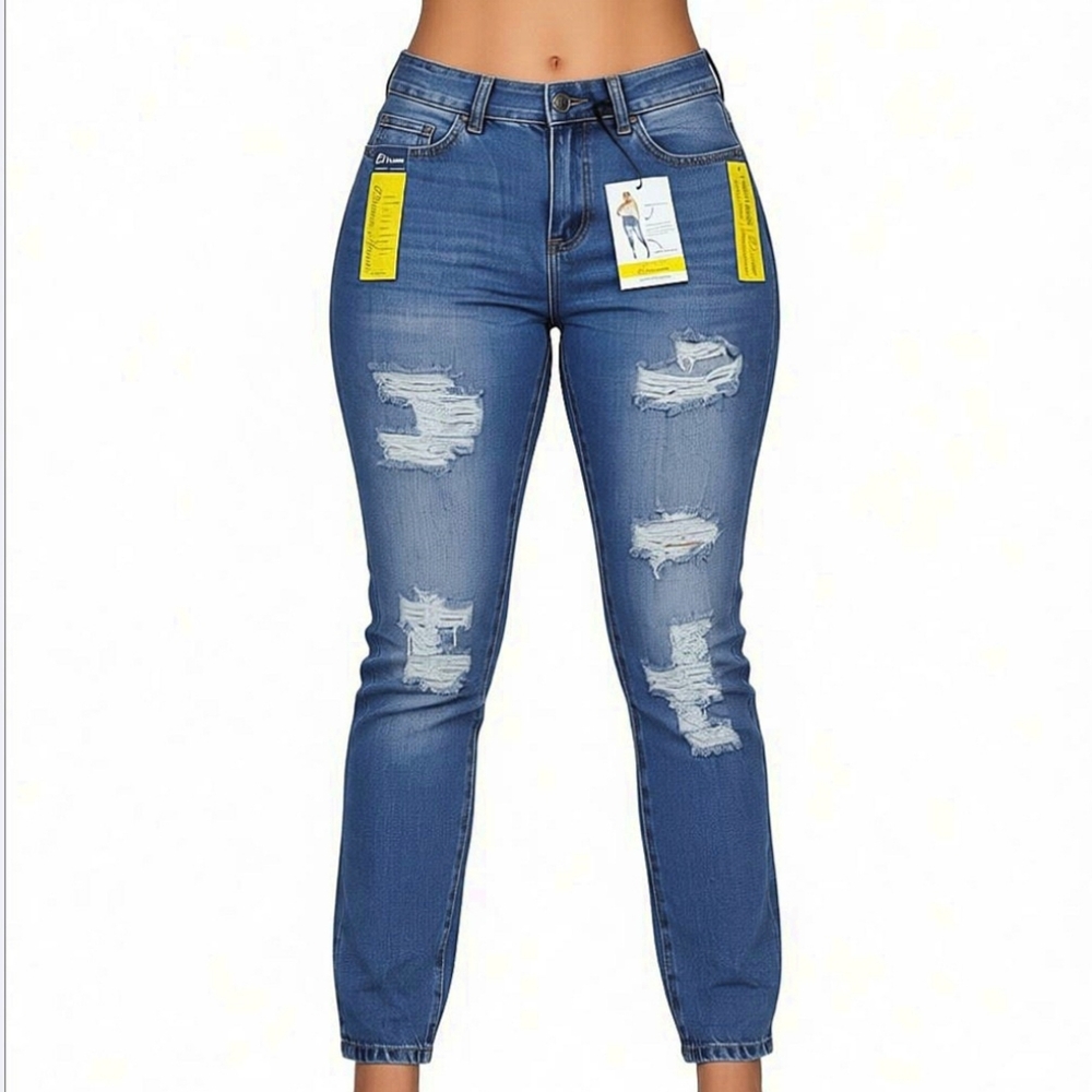 Gogo Skinny Jeans Womens Juniors Size 1 High Rise Distressed Blue
